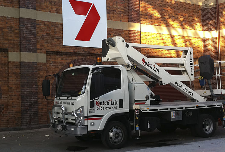 Cherry Picker Hire Brisbane Filming for Channel 7 News